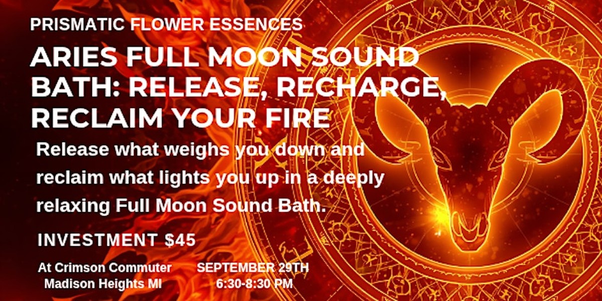 Aries Full Moon Sound Bath at Crimson Commuter in Madison Heights