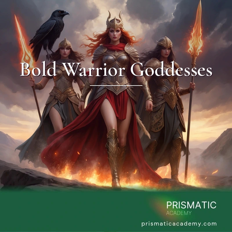 Bold Warrior Goddesses distance Reiki attunement, Warrior goddesses of protection and victory - Athena, Brigid, Macha, Andraste, and the Morrigan by Prismatic Flower Essences