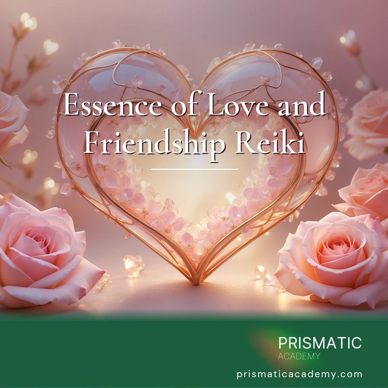 Essence of Love and Friendship Reiki distance Reiki attunement, The essence of love and friendship as heart-centered energy for self-worth, healthy relationships, and releasing outworn by Prismatic Flower Essences