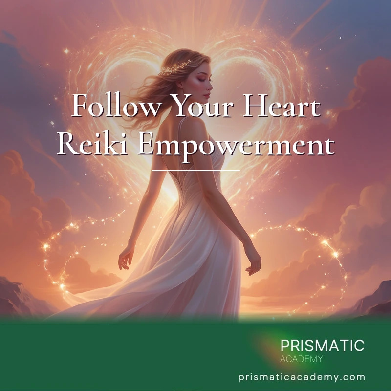 Follow Your Heart Reiki Empowerment distance Reiki attunement, The radiant human heart following its true path; a connection to Spirit and the inner soul for empowerment, courage, and by Prismatic Flower Essences