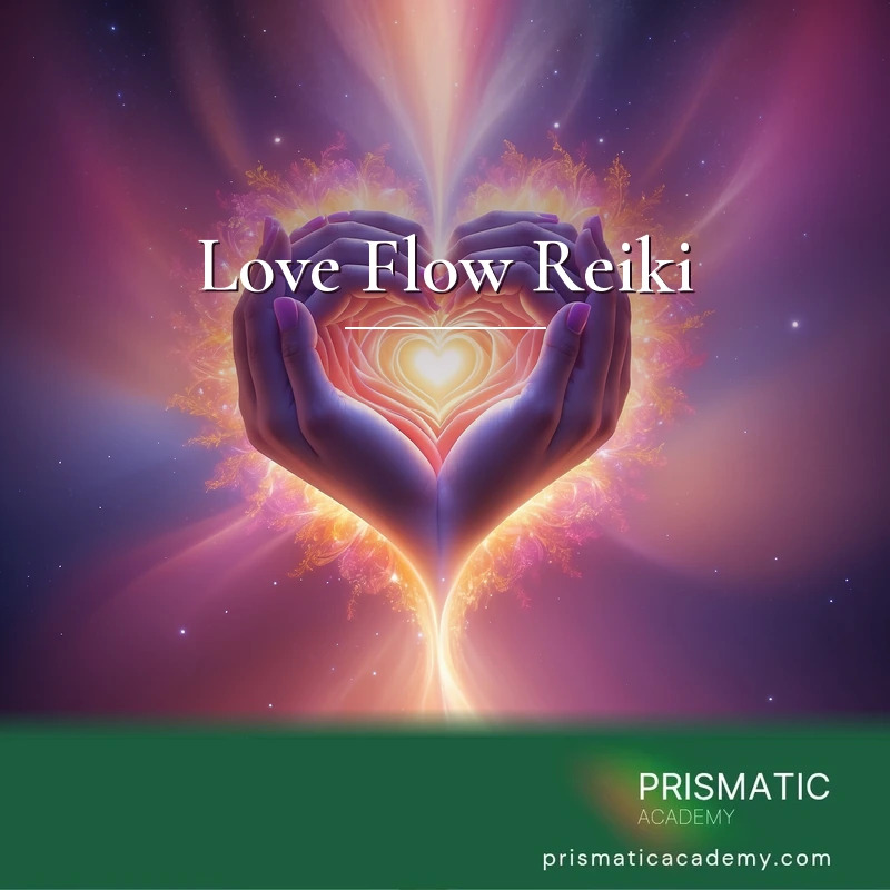 Love Flow Reiki distance Reiki attunement, the flowing energy of pure, sincere, unconditional love connecting the heart to spirit, a stream of rose light that rais by Prismatic Flower Essences