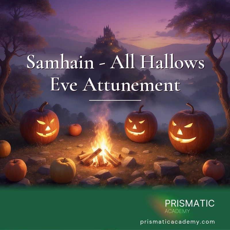 Samhain - All Hallows Eve Attunement distance Reiki attunement, Samhain, the Celtic fire festival marking summer's end and the thinning veil between the living world and the spirit rea by Prismatic Flower Essences
