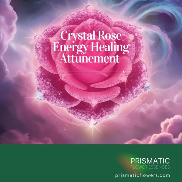 Crystal Rose Energy Healing Attunement Course and certificate with heart-centered symbols and methods for deep emotional healing.